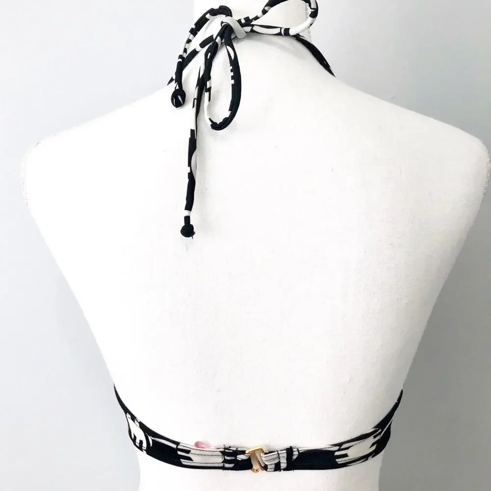 Victoria Secret Black white patterned underwire bikini top 36D swim